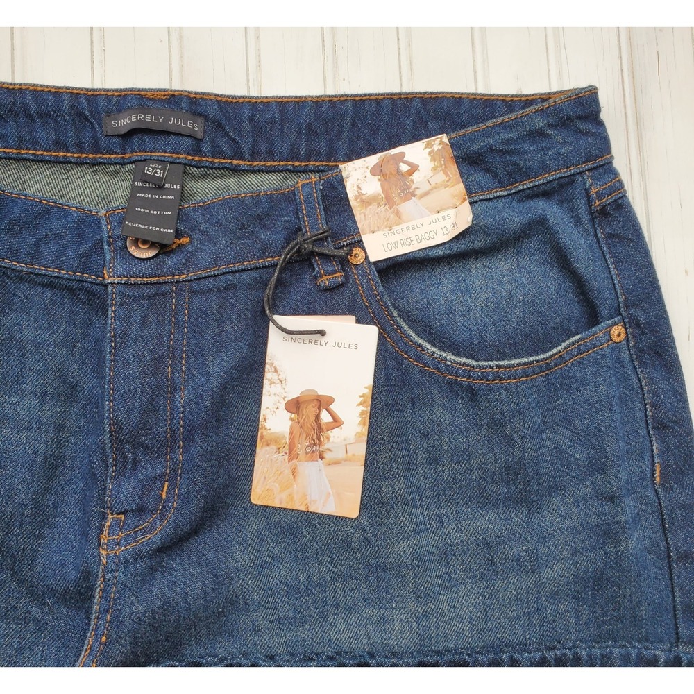 Sincerely Jules NWT Low Rise Baggy Jeans Medium Wash Wide Leg Denim 13/31